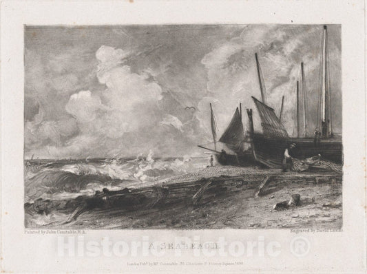 Art Print : David Lucas - A Sea Beach - 438584 : Vintage Wall Art