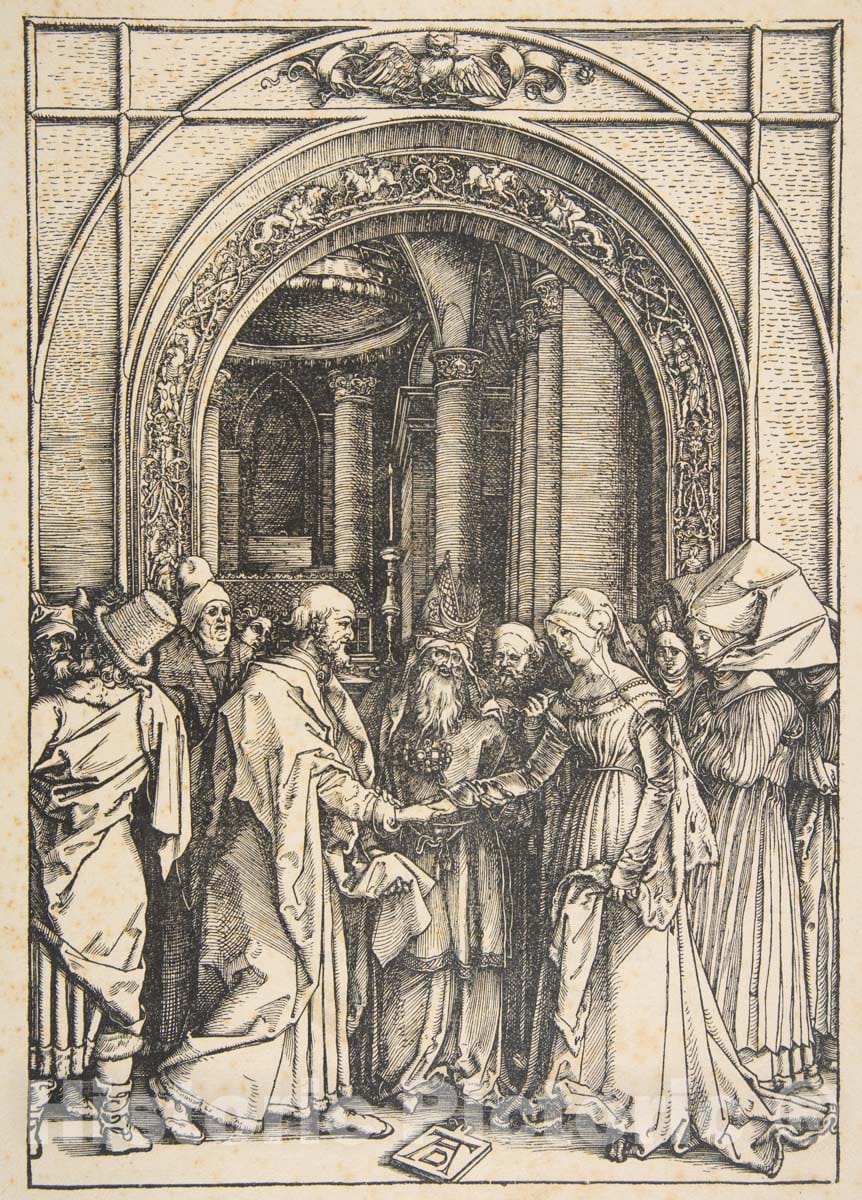 Art Print : Albrecht Dürer - The Betrothal of The Virgin, from The Life of The Virgin 1 : Vintage Wall Art