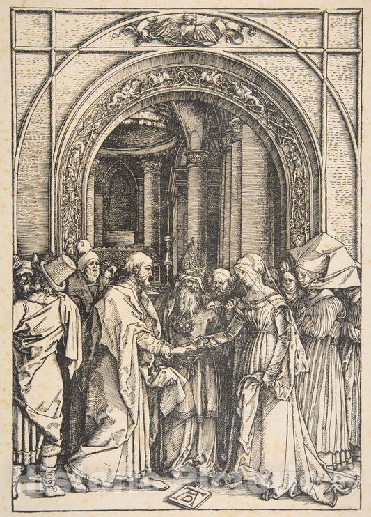 Art Print : Albrecht Dürer - The Betrothal of The Virgin, from The Life of The Virgin 1 : Vintage Wall Art