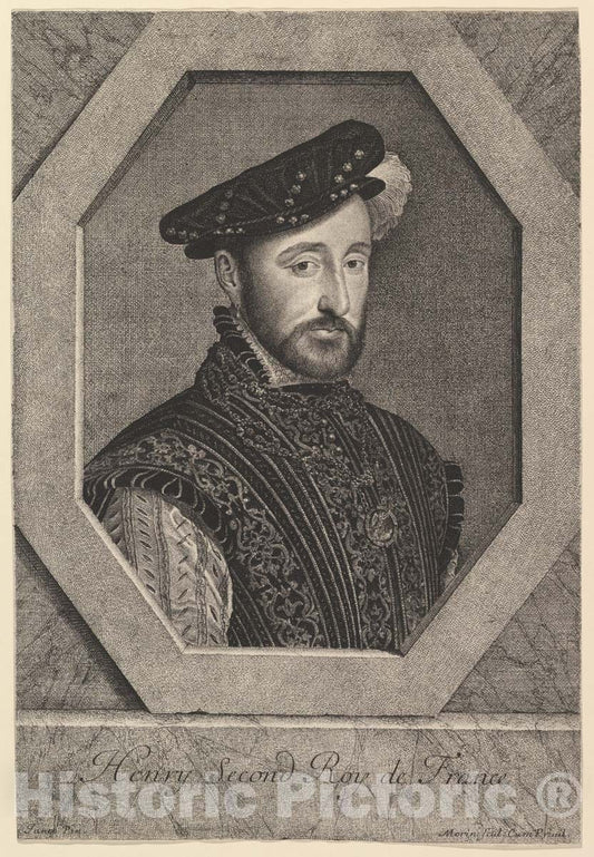 Art Print : Jean Morin - Henri II, roi de France : Vintage Wall Art