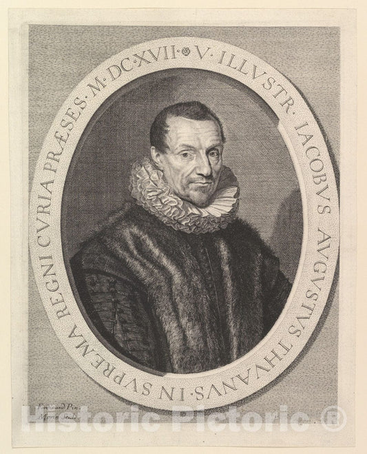 Art Print : Jean Morin - Jacques-Auguste de Thou, Premier President au Parlement : Vintage Wall Art