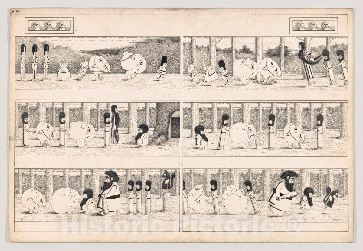Art Print : Herbert E. Crowley - Dummy for The Wiggle Much Comic Strip, Number 16 (not published by The New York Herald) : Vintage Wall Art