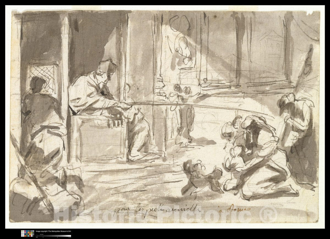 Art Print : Augustin Pajou - Le Grand Pénitencier : Vintage Wall Art