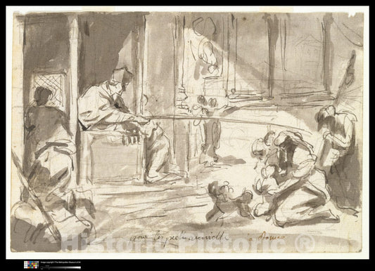 Art Print : Augustin Pajou - Le Grand Pénitencier : Vintage Wall Art