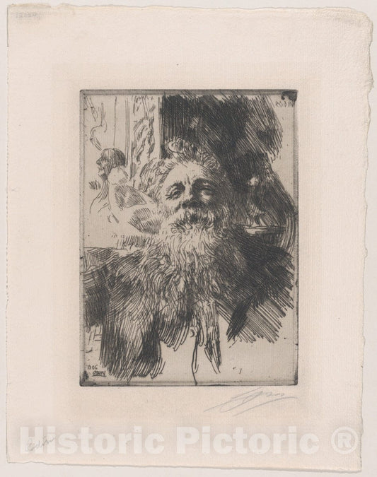 Art Print : Anders Zorn - Auguste Rodin : Vintage Wall Art