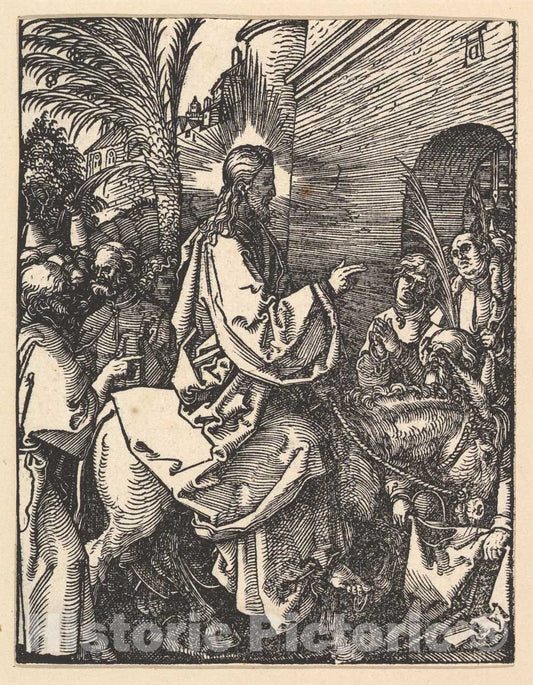Art Print : Albrecht Dürer - Christ's Entry into Jerusalem, from The Small Passion 1 : Vintage Wall Art