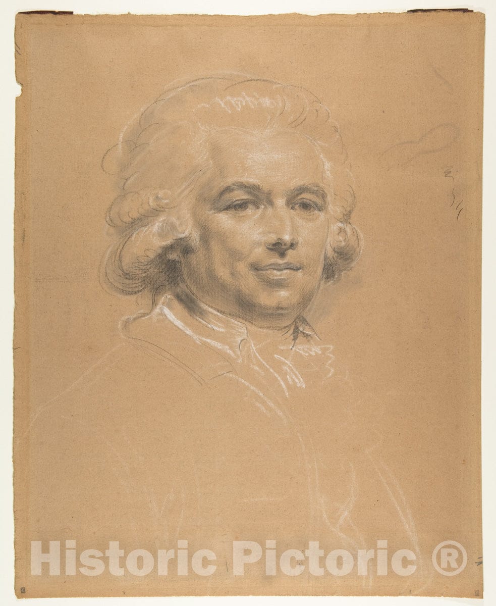 Art Print : Claude Jean-Baptiste Hoin - Head of a Man : Vintage Wall Art