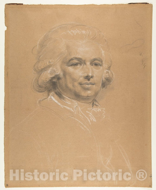 Art Print : Claude Jean-Baptiste Hoin - Head of a Man : Vintage Wall Art