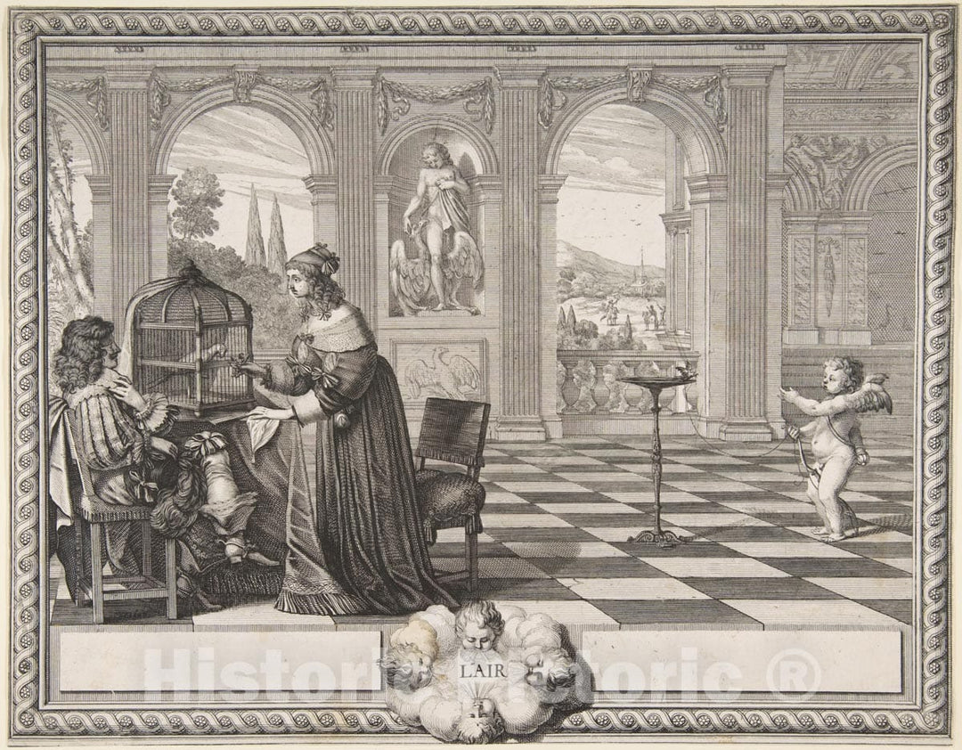 Art Print : Abraham Bosse - Air 2 : Vintage Wall Art