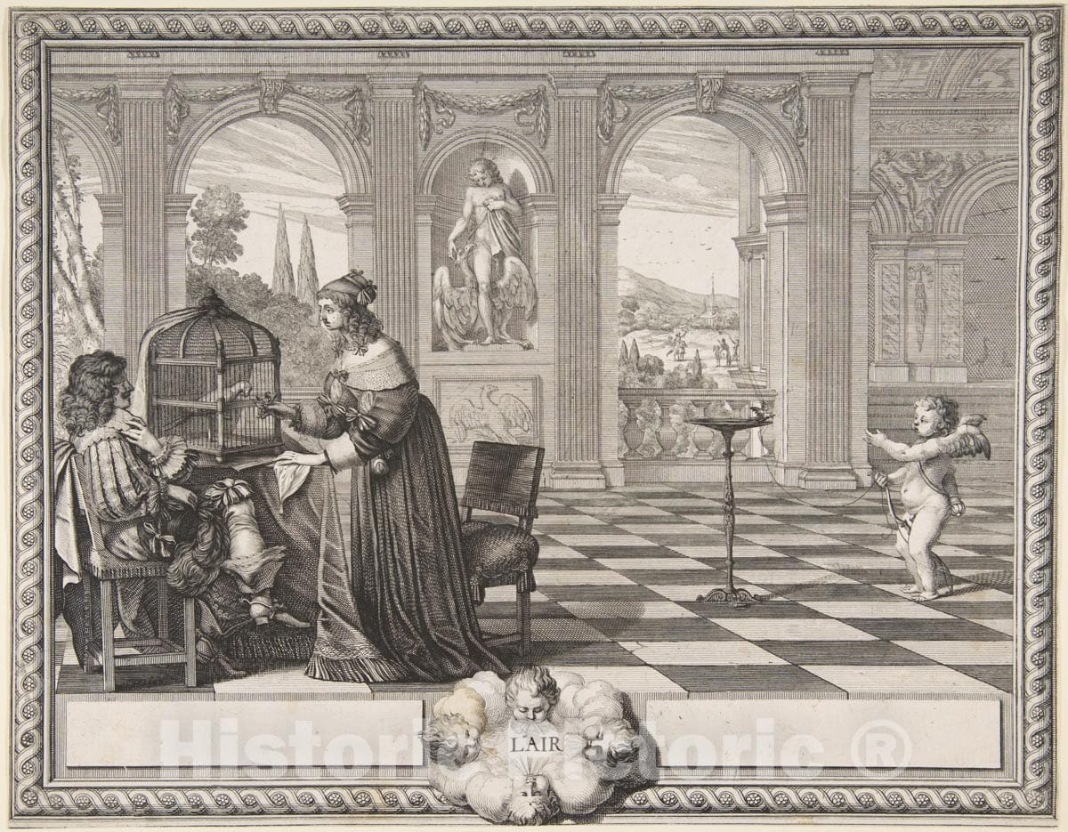 Art Print : Abraham Bosse - Air 2 : Vintage Wall Art