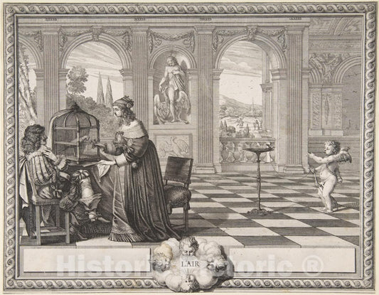 Art Print : Abraham Bosse - Air 2 : Vintage Wall Art
