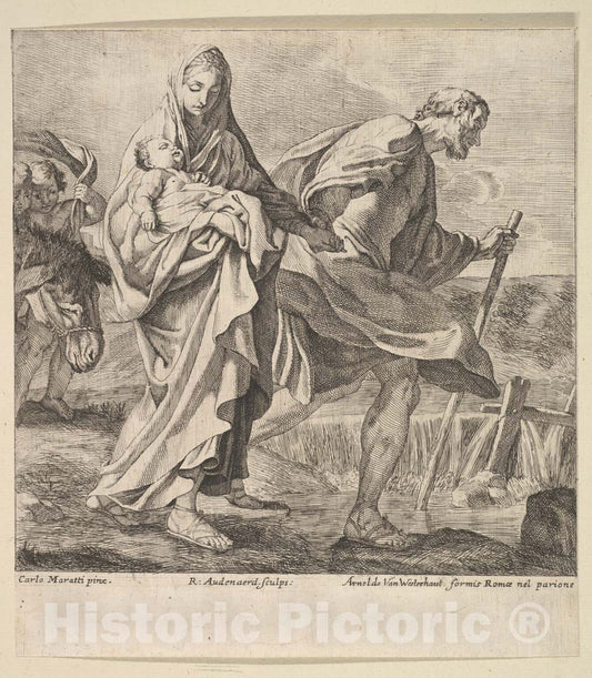 Art Print : Robert Van Audenaerde - Flight into Egypt : Vintage Wall Art