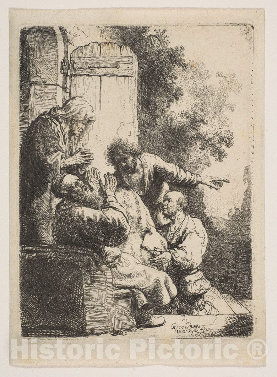 Art Print : Rembrandt (Rembrandt Van Rijn) - Joseph's Coat Brought to Jacob : Vintage Wall Art
