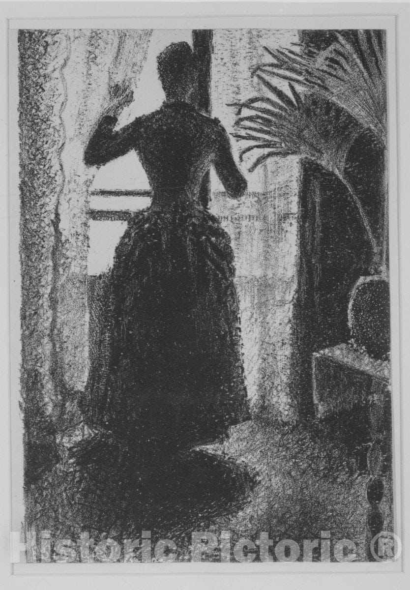 Art Print : Paul Signac - Woman at The Window: Initial Conception for The Painting,Sunday : Vintage Wall Art