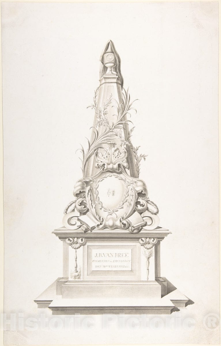 Art Print : G. Fock - Pyramid Monument for J.B. Van Bree : Vintage Wall Art