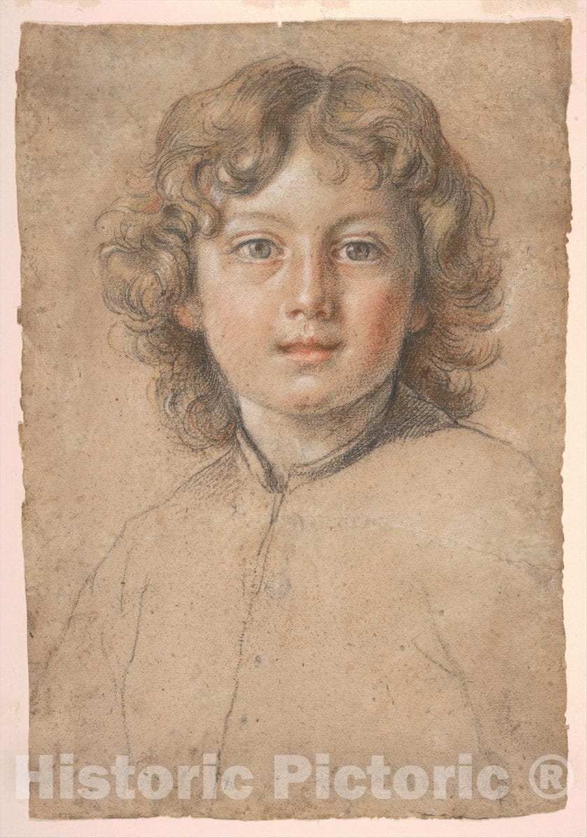 Art Print : Italian - Head of a Young Boy : Vintage Wall Art