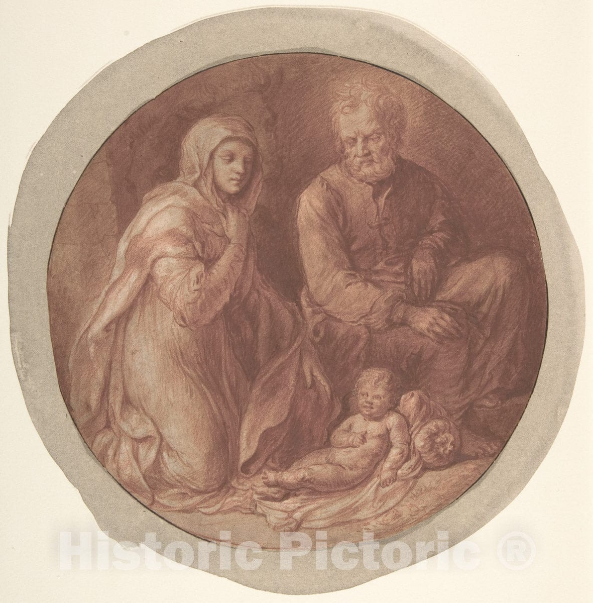 Art Print : Govert Flinck - Holy Family in The Stable : Vintage Wall Art