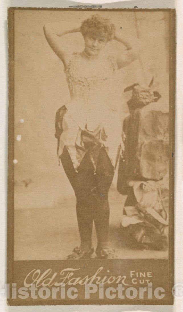 Photo Print : Actress Posing with Hands Behind Head, from The Actresses Series (N664) Promoting Old Fashion Fine Cut Tobacco : Vintage Wall Art