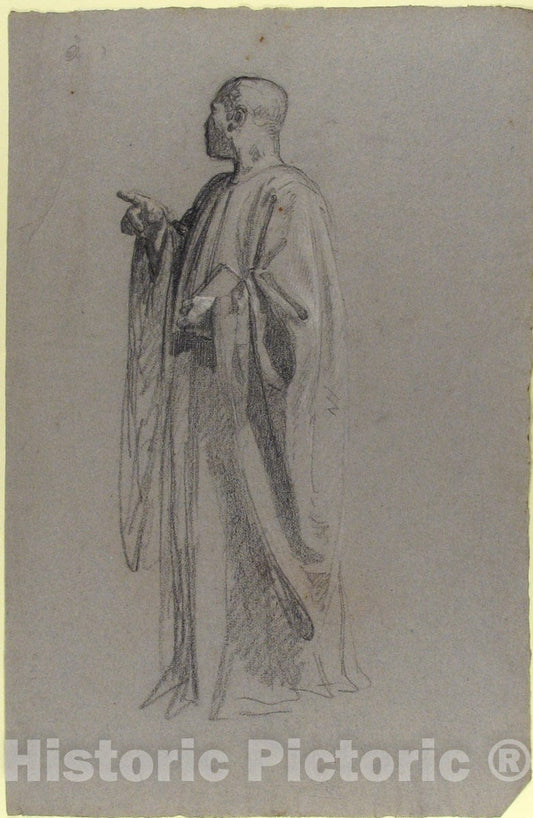 Art Print : Isidore Pils - Cleric (Lower Register; Study for Wall Paintings in The Chapel of Saint Remi, Sainte-Clotilde, Paris, 1858) - 438825 : Vintage Wall Art