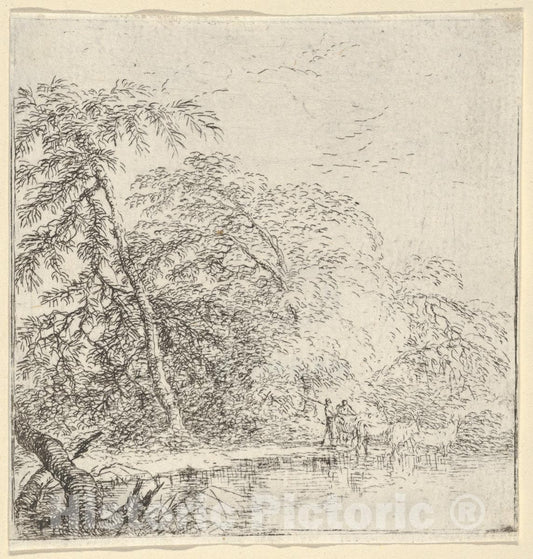 Art Print : Salvator Rosa - Landscape with a herdsmen : Vintage Wall Art