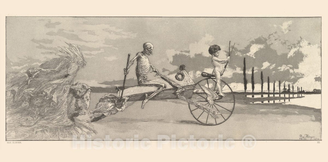 Art Print : Max Klinger - Amor, Tod und Jenseits, from The Series Intermezzi : Vintage Wall Art