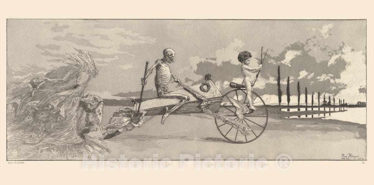 Art Print : Max Klinger - Amor, Tod und Jenseits, from The Series Intermezzi : Vintage Wall Art