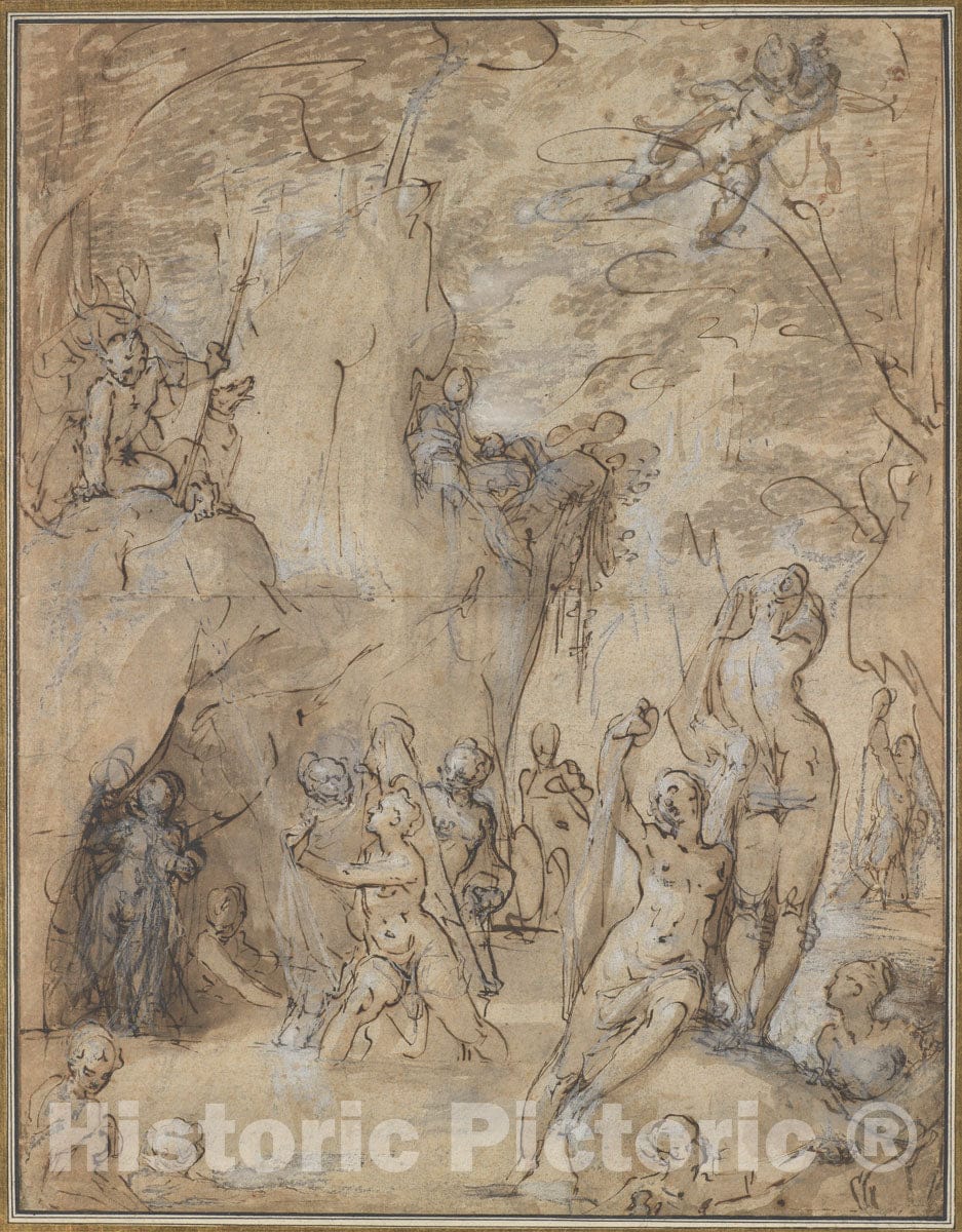 Art Print : Bartholomeus Spranger - Diana and Actaeon : Vintage Wall Art