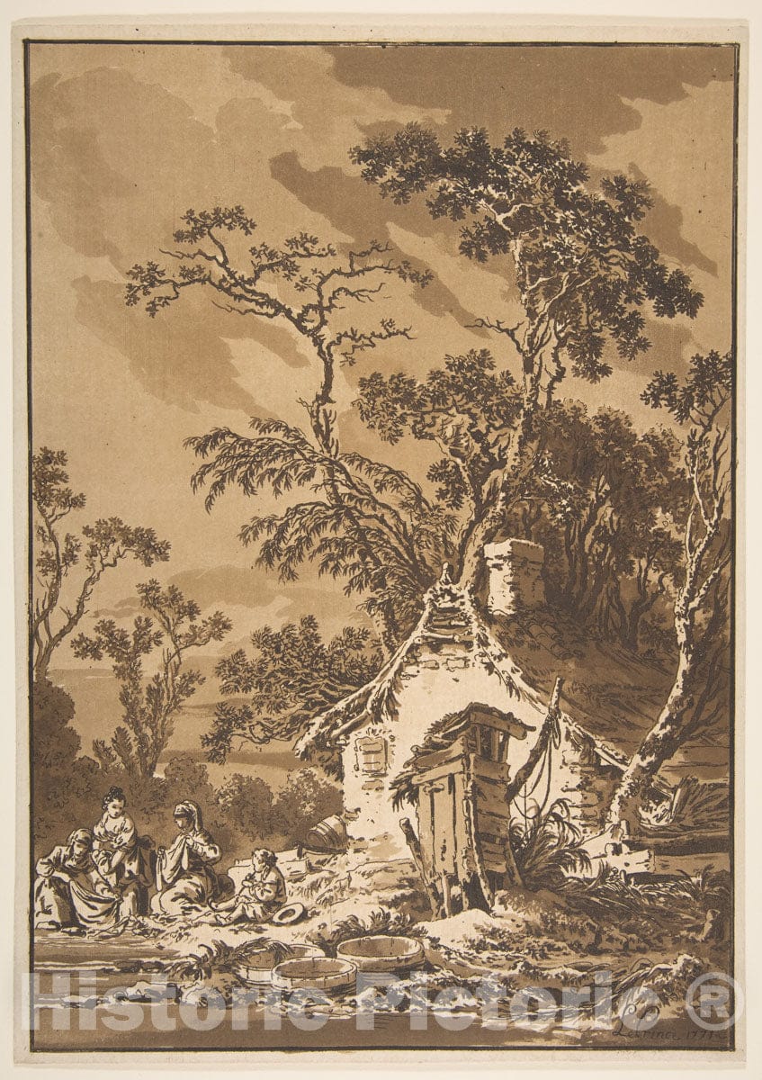 Art Print : Jean-Baptiste Le Prince - The Washerwomen (Les Laveuses) : Vintage Wall Art