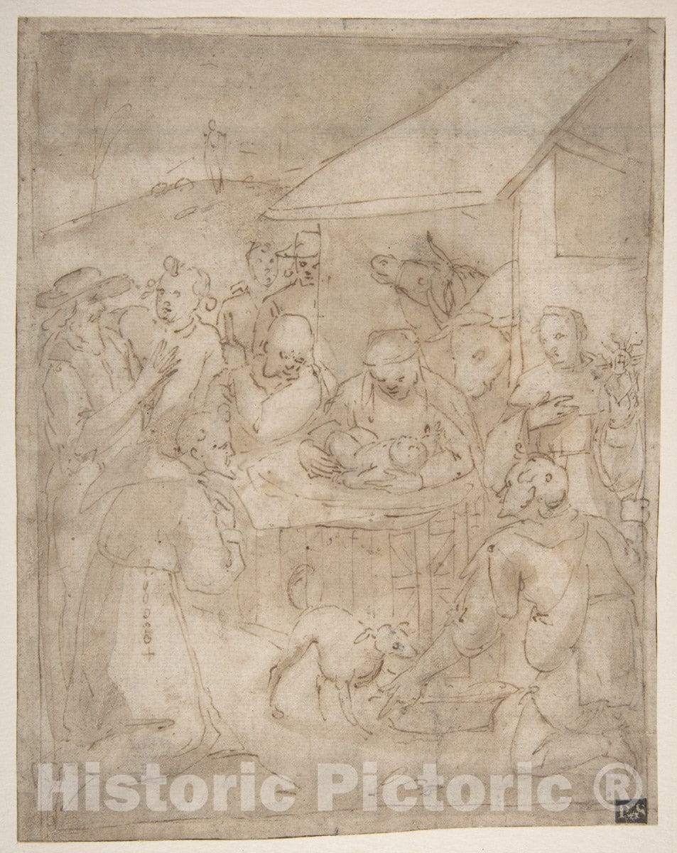 Art Print : Giovanni Battista Paggi - Adoration of The Shepherds : Vintage Wall Art