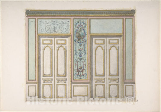 Art Print : Jules-Edmond-Charles Lachaise - Design for a Pair of Doors Joined by an Ornamental Panel : Vintage Wall Art