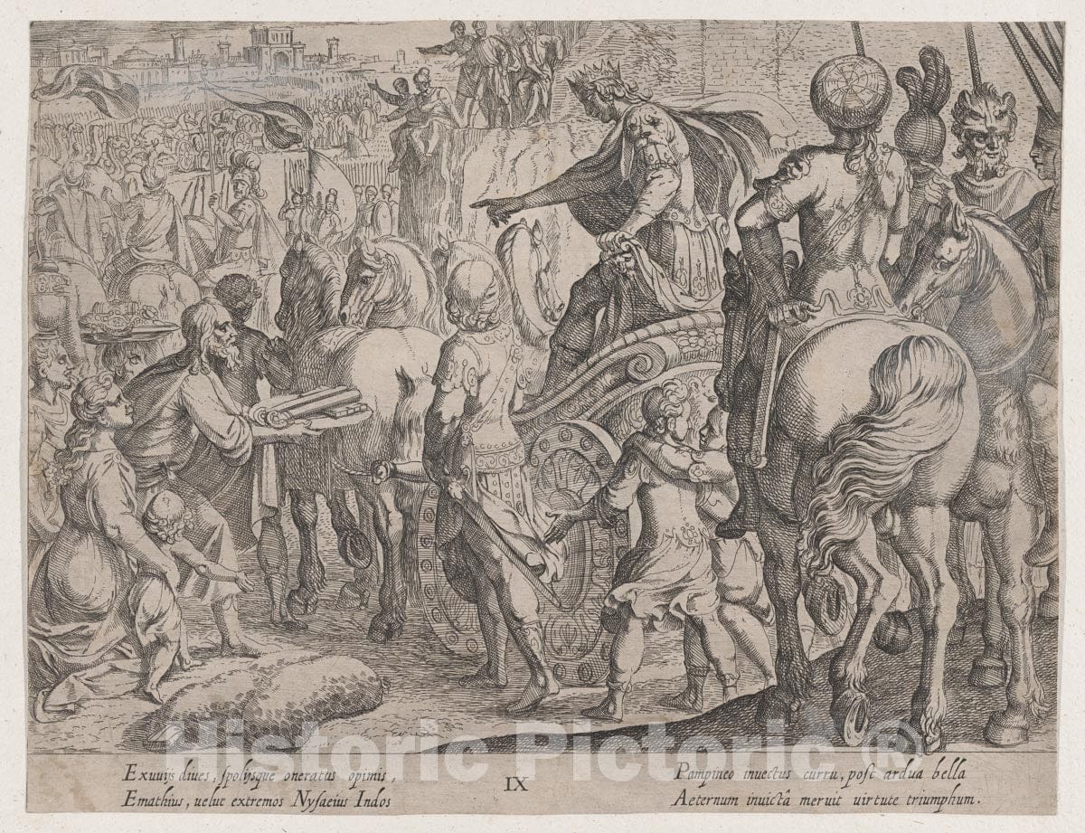 Art Print : Antonio Tempesta - Plate 9: Alexander's Triumphal Entry into Babylon, from The Deeds of Alexander The Great : Vintage Wall Art