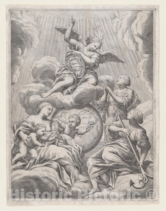 Art Print : Dominique Barrière - Faith, Hope, and Charity : Vintage Wall Art