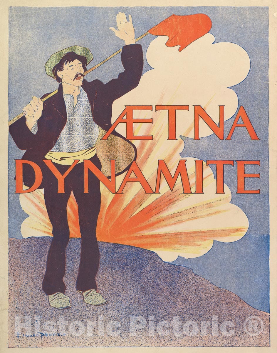 Art Print : Edward Penfield - Aetna Dynamite : Vintage Wall Art