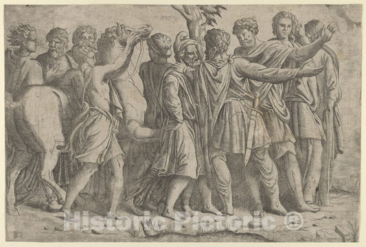 Art Print : Designed by Master I 0 V - Group of Roman Figures : Vintage Wall Art