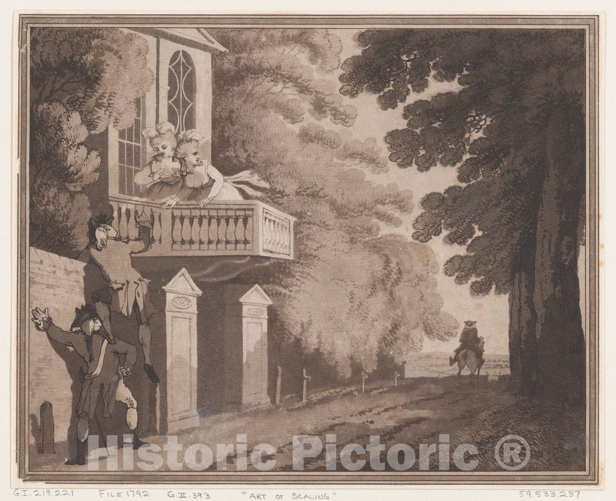 Art Print : Thomas Rowlandson - Art of Scaling : Vintage Wall Art