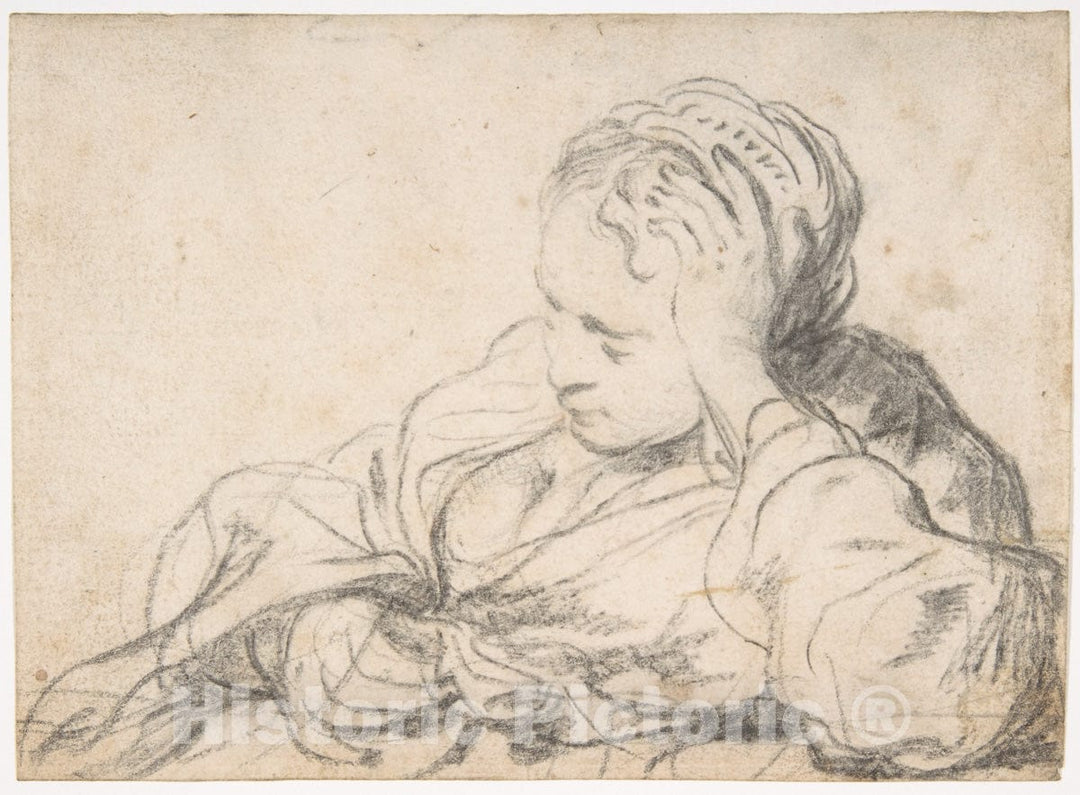 Art Print : Govert Flinck - A Woman Asleep (Recto)