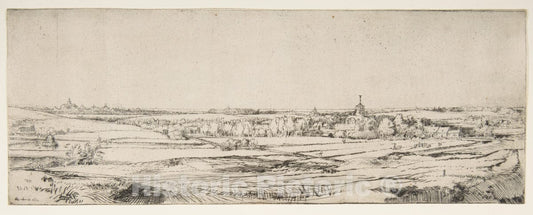 Art Print : Rembrandt (Rembrandt Van Rijn) - Panorama Near Bloemendael Showing The Saxenburg Estate : Vintage Wall Art