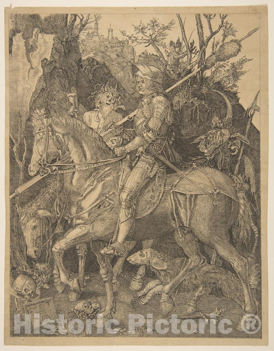 Art Print : Albrecht Dürer - Knight, Death, and The Devil (Copy) : Vintage Wall Art