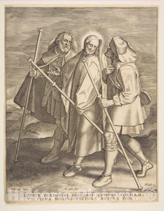 Art Print : Pieter Bruegel The Elder - Christ and The Disciples on The Way to Emmaus : Vintage Wall Art