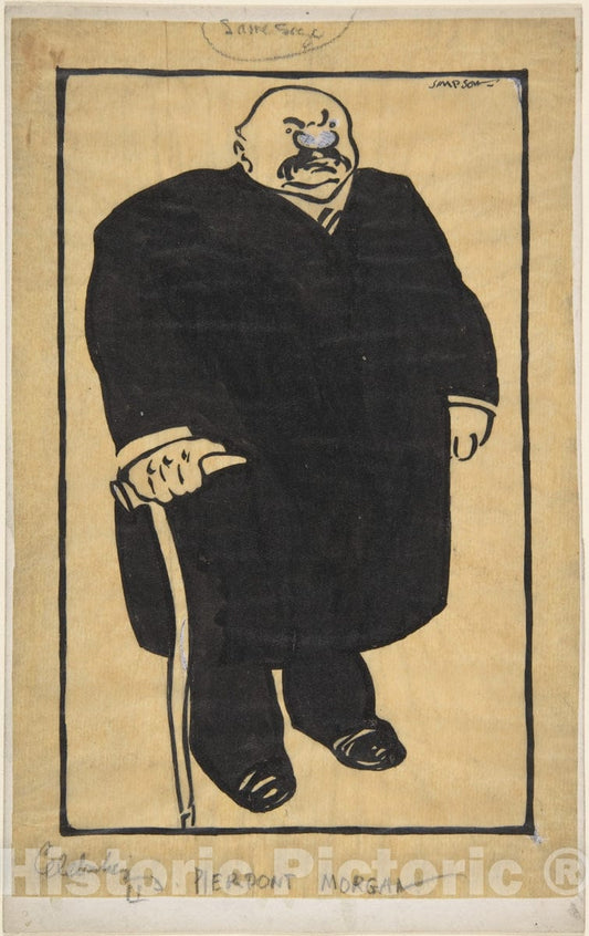 Art Print : Joseph W. Simpson - J. Pierpont Morgan : Vintage Wall Art