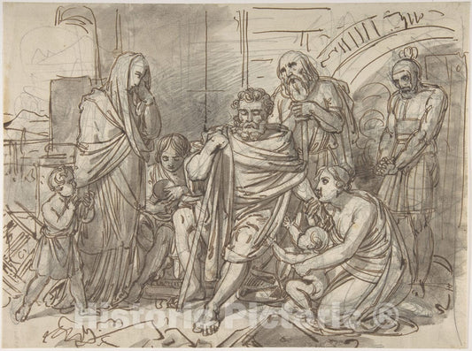 Art Print : Heinrich Friedrich Füger - Belisarius Begging for Alms 2 : Vintage Wall Art