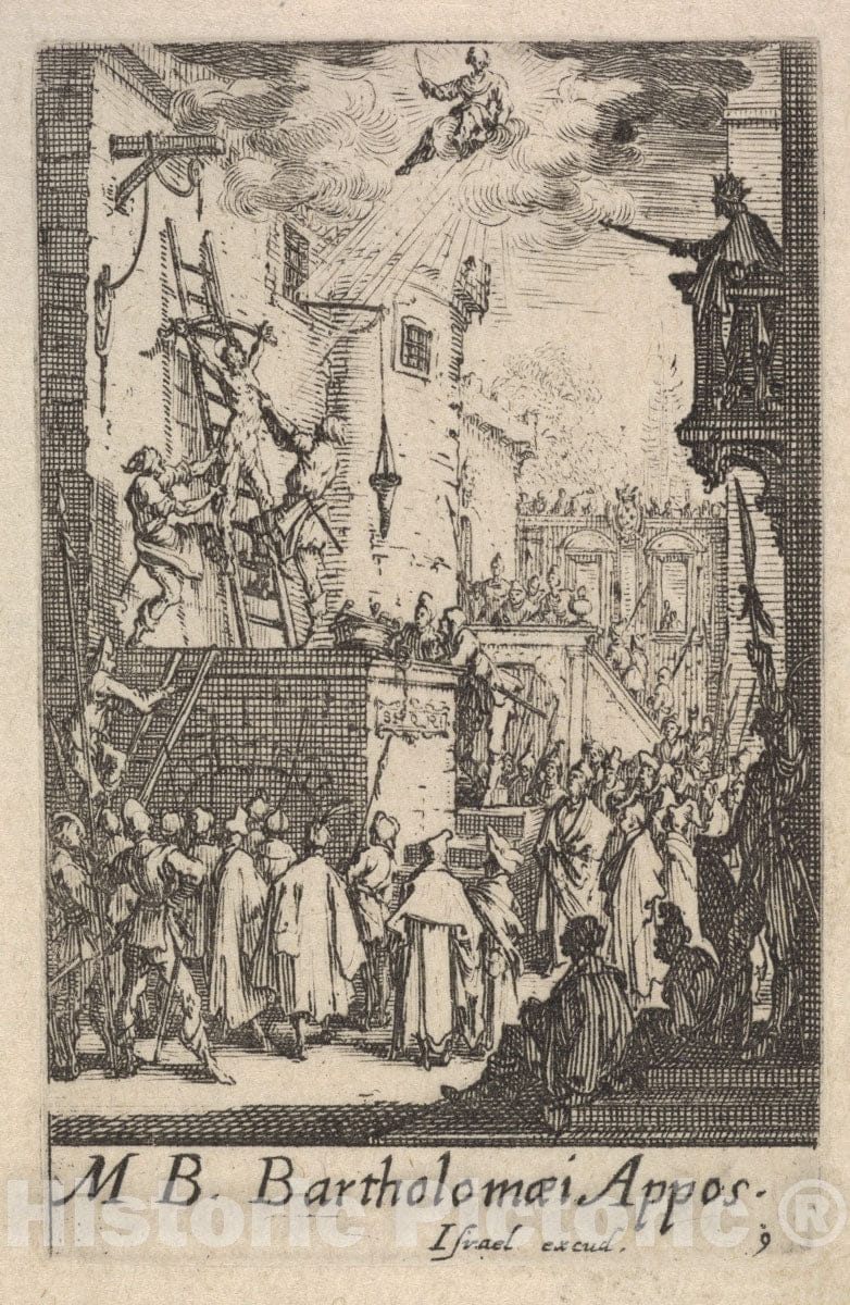 Art Print : Jacques Callot - Martyrdom of Saint Bartholomew, from The Series 'The Little Apostles' (Les Petits apôtres) : Vintage Wall Art