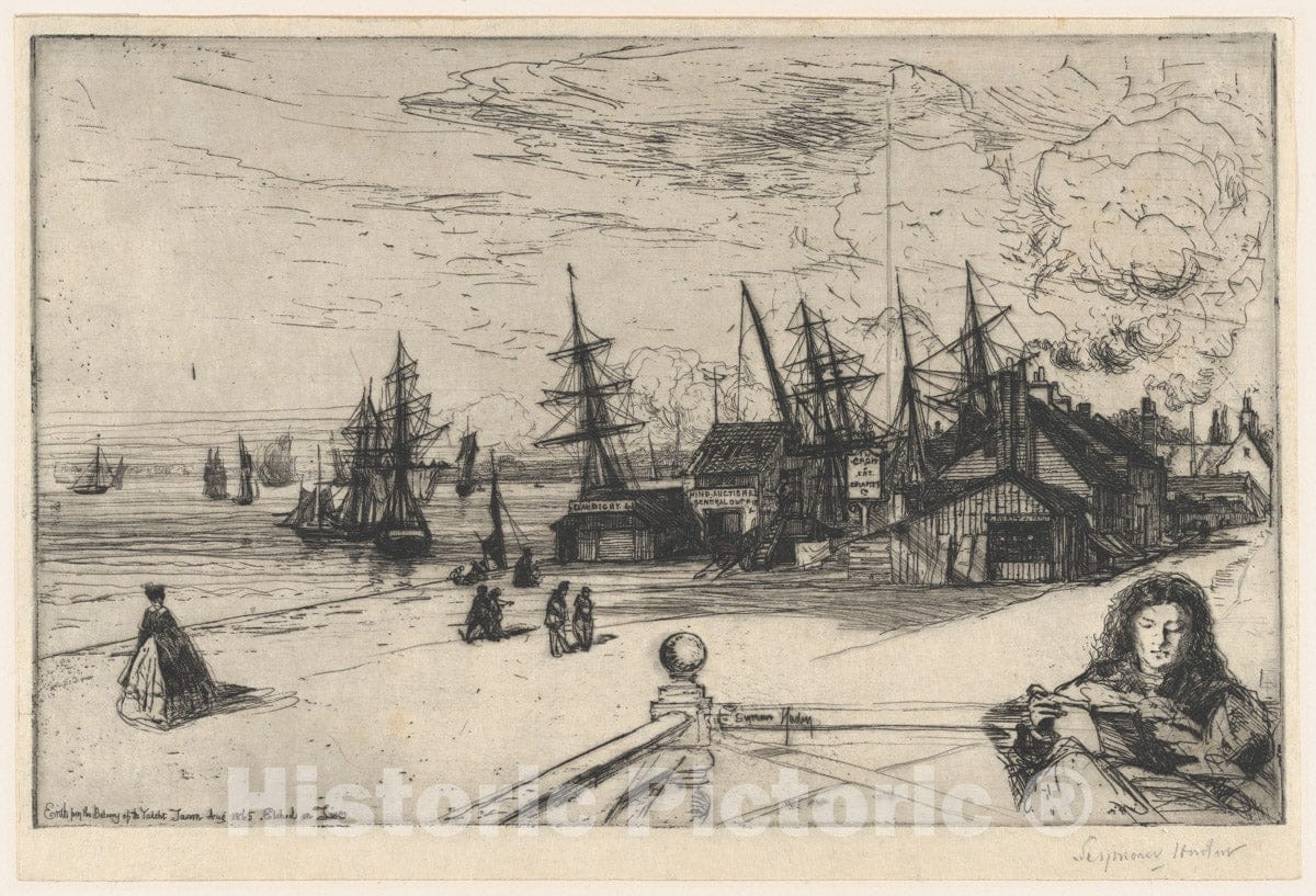 Art Print : Sir Francis Seymour Haden - Yacht Tavern, Erith : Vintage Wall Art
