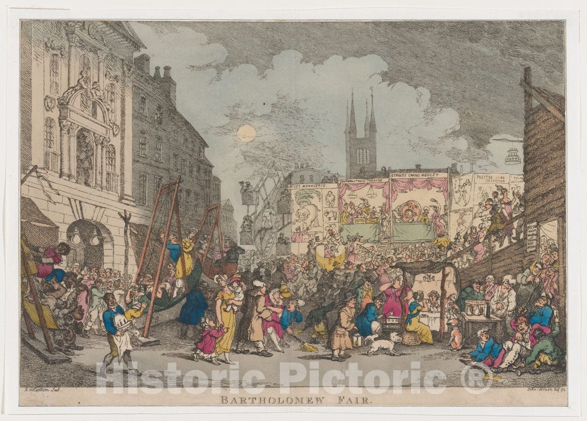 Art Print : Thomas Rowlandson - Bartholomew Fair 2 : Vintage Wall Art