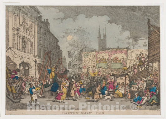 Art Print : Thomas Rowlandson - Bartholomew Fair 2 : Vintage Wall Art