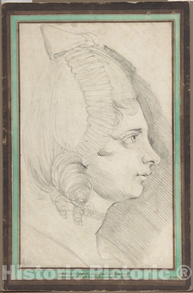 Art Print : Henry Fuseli - Portrait of a Young Lady Drawn in Left Profile : Vintage Wall Art