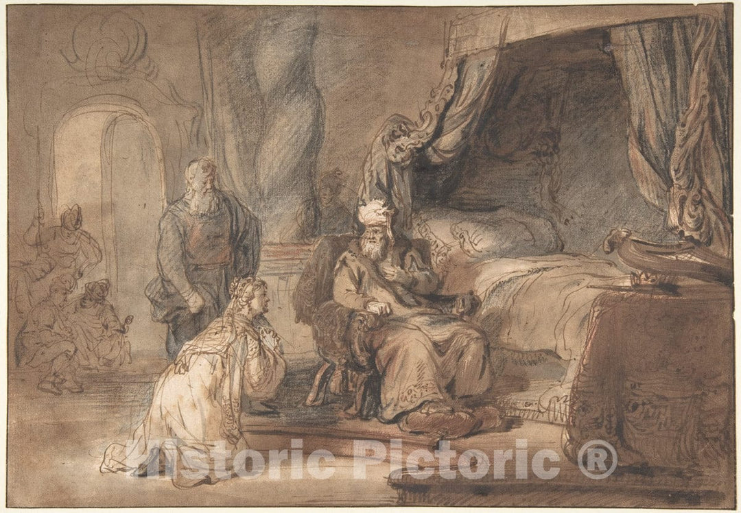 Art Print : Gerbrand Van den Eeckhout - David's Promise to Bathsheba : Vintage Wall Art