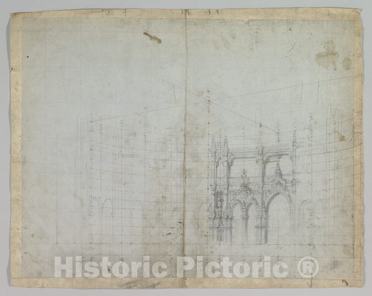 Art Print : Eugène Cicéri - Design for a Stage Set 8 : Vintage Wall Art