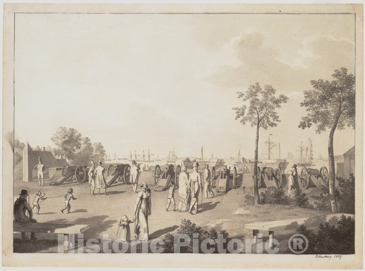 Art Print : The Harbour of Copenhagen from The Esplanade Between Langelinie and Toldboden