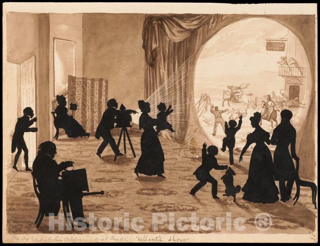 Art Print : Auguste Edouart - The Magic Lantern : Vintage Wall Art